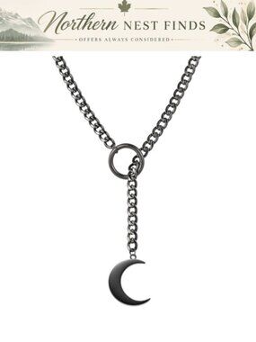 Gothic Stainless Steel Slip Chain Choker Necklace Punk Cuban Link Lariat Y